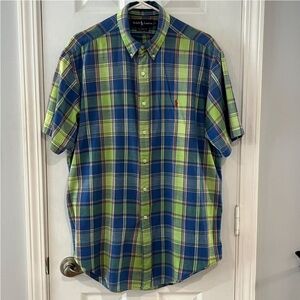 Ralph Lauren Men's Classic Fit Plaid Button-Down Shirt Size Large
